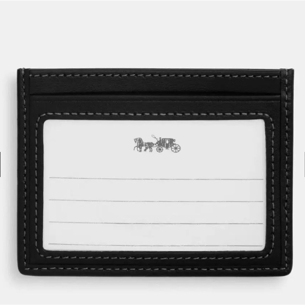 🖤Coach NWT Charcoal Gray and Metallic Gold Signature Jacquard credit Card Holder - Picture 2 of 7